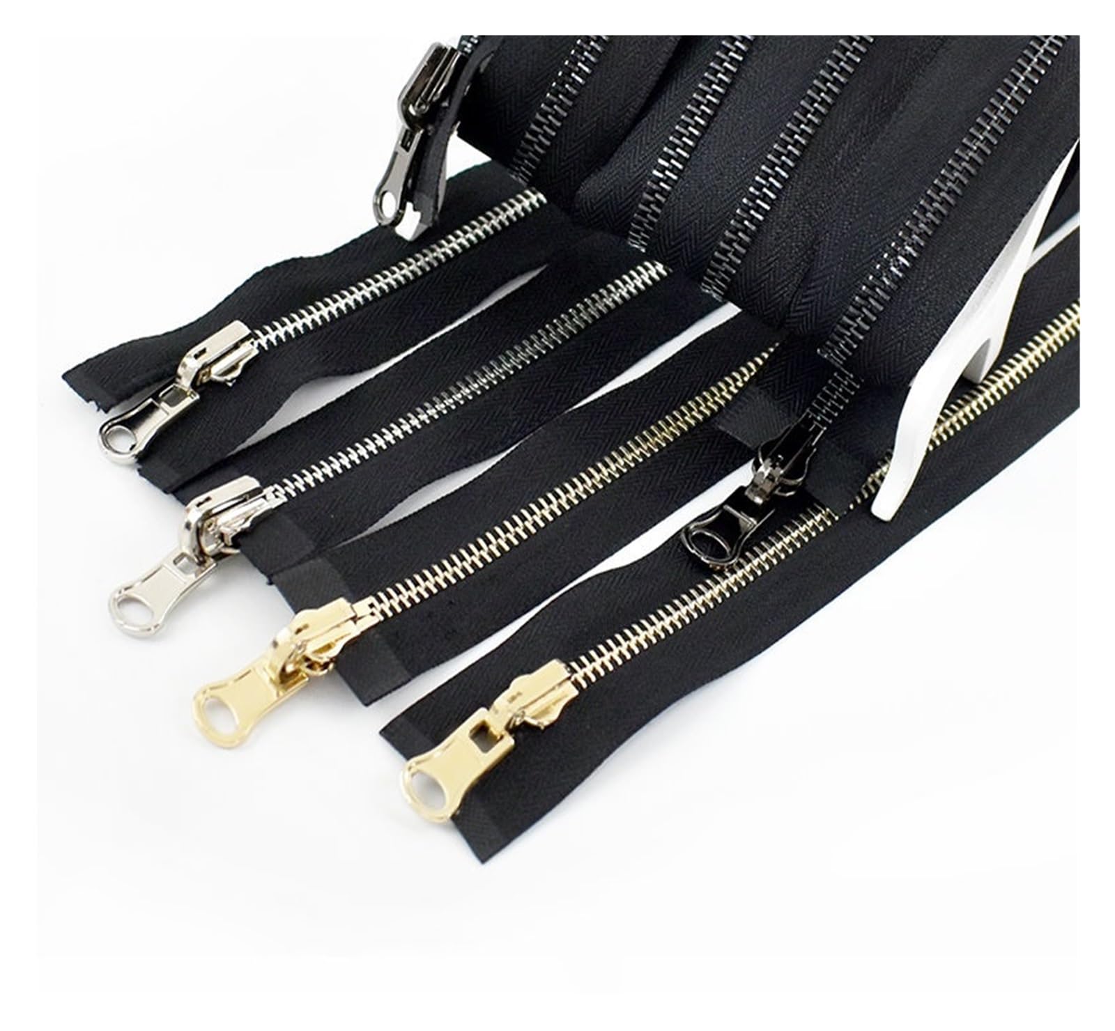 Two-Way Zipper 1pc 60-120cm Metal Rotary Slider Open-End Zipper